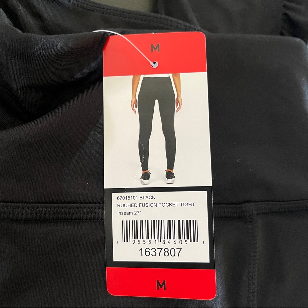 NWT Puma Women's Ruched Fusion Black Pocket Tight Workout Legging M - Picture 6 of 6